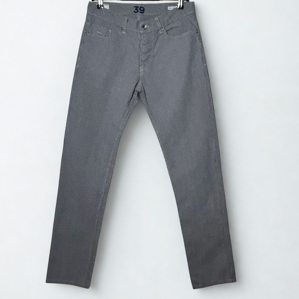 Boggi Milano Gray Checker 32Wx42L Button Fly Pants